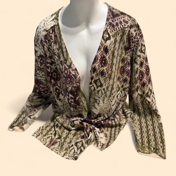 Chico's Sweaters - Vintage-Feel Tribal Knit‎ Cardigan | Cozy Boho